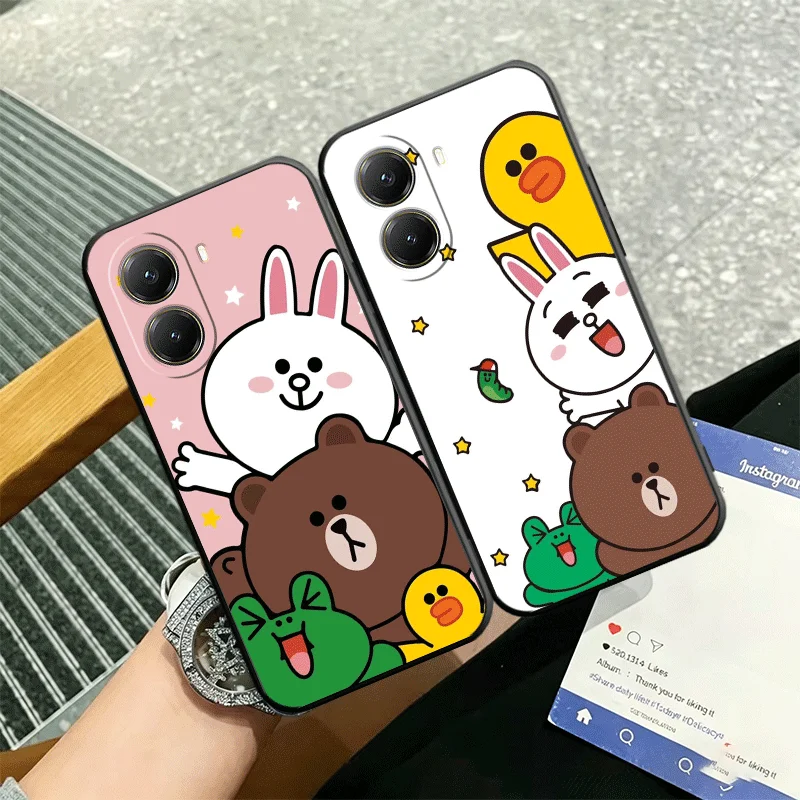 Фото Мягкий чехол для телефона с мультяшным медведем B-Browns C-Conys для Xiaomi Poco X7 X8 Pro Max X5 X6 X3 X4 Gt F8 F7 Ultra F6 F5 M8 M7 M6 M5S M4 Bla №2