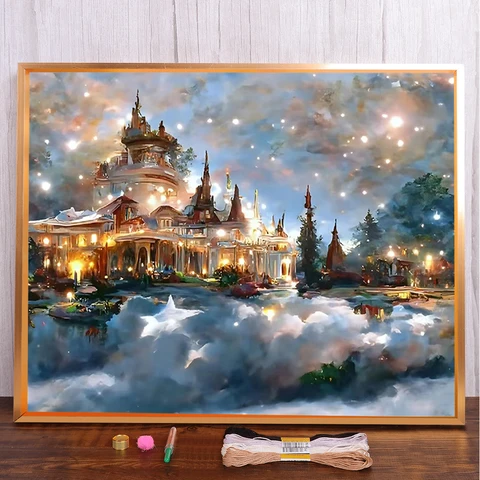 Сказочный фэнтезийный пейзаж, набор для вышивки крестом, ручная работа, вязание, живопись, рукоделие, ювелирные изделия, игла, оптовая продажа