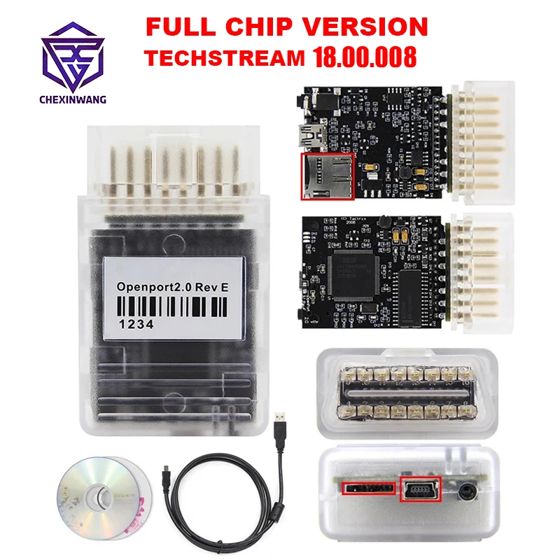 Золотой чип Tactrix Openport 2,0 J2534 шаг с ECU флэш-чипом инструмент для настройки с поддержкой работы онлайн Techstream 18.00.008