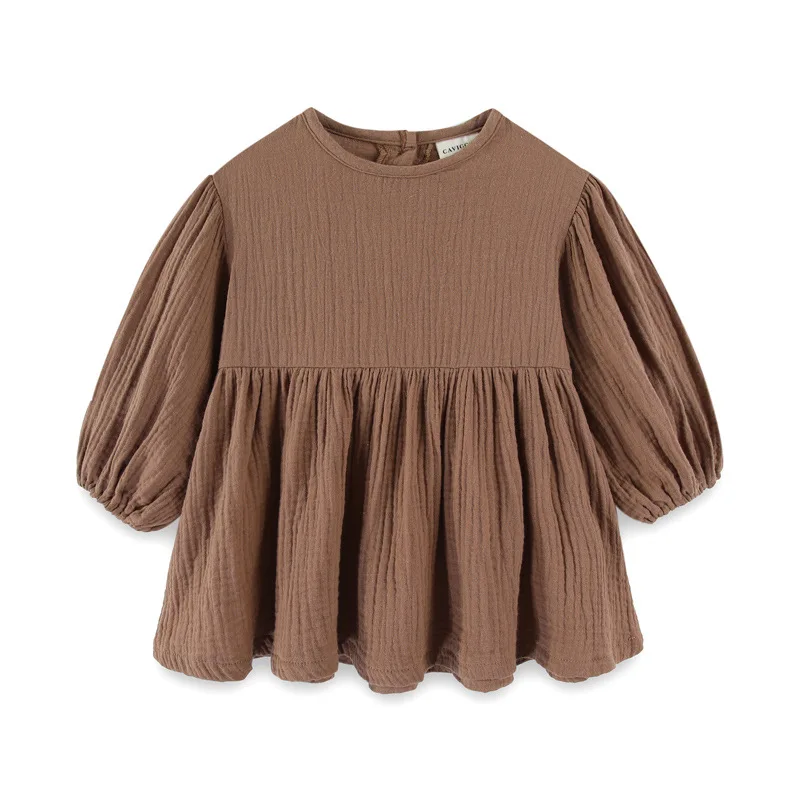 Детское Хлопковое платье с длинным рукавом свободного покроя | Детская одежда и