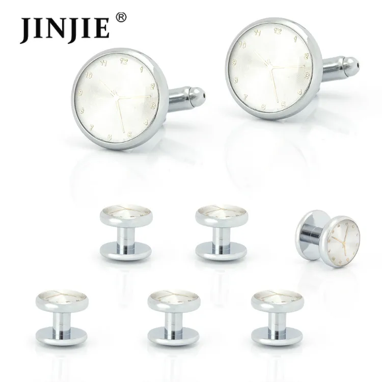 Лучший новый дизайн свадебный смокинг 6 запонки на манжет и золото с синими