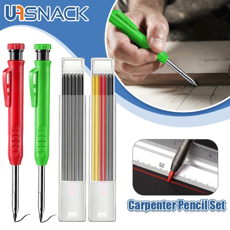 

Твердый плотничный карандаш, Деревообрабатывающие инструменты, механический карандаш, 3 цвета, заполнение работ по строительству, столярны...