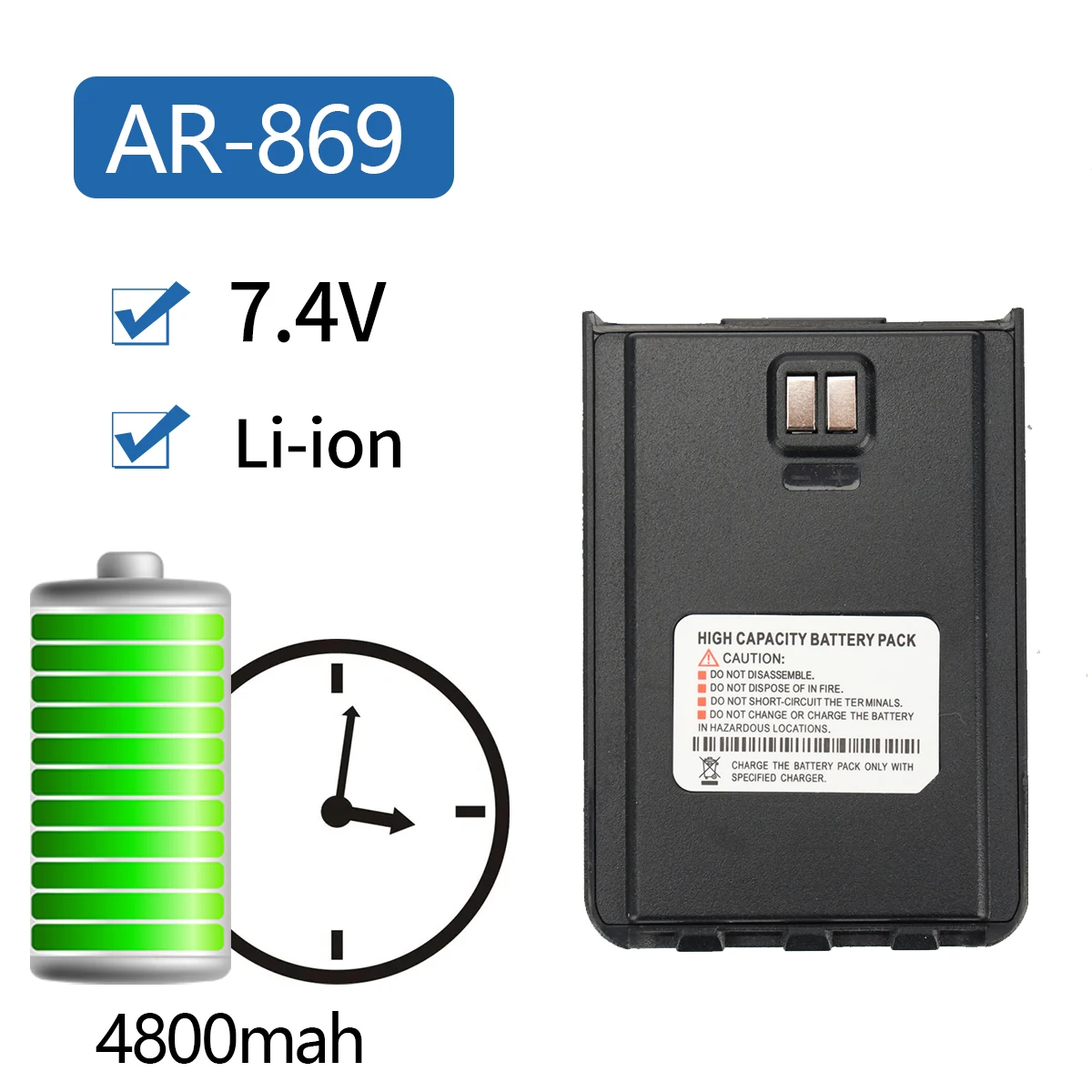 ABBREE AR-869 литий-ионная батарея большой емкости DC 7 4 В 4800 мАч для AR869 V1 V2 портативная