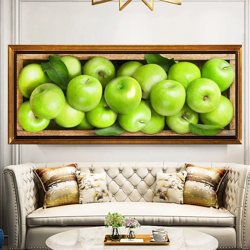 

5D Diamond Painting DIY Green Apple Full Diamond Embroidery Restaurant Office Home Decor Red Apple Diamond Cross Stitch Kits