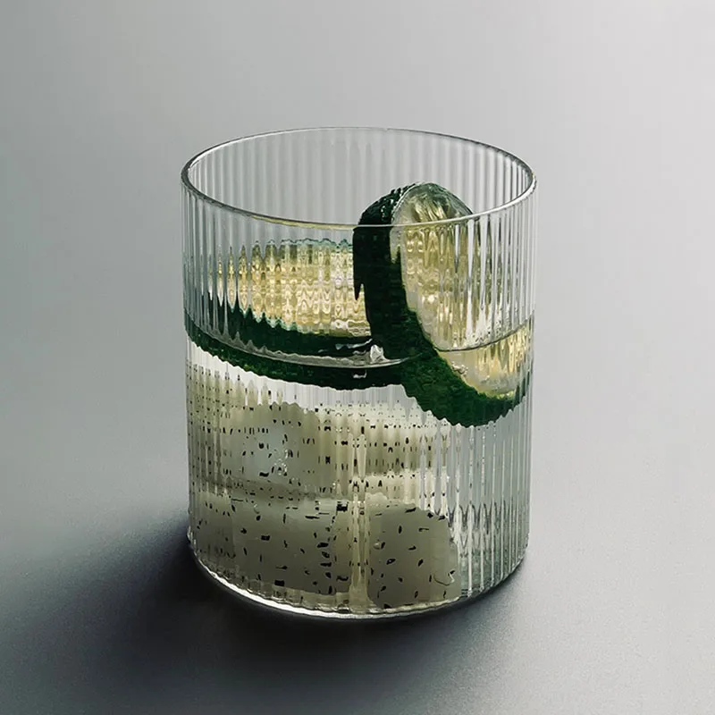 

Nordic Simplicity Ripple Glass Cup Transparent Whisky Glass High Temperature Tea Water Drink Milk Juice Coffee Beer Cup