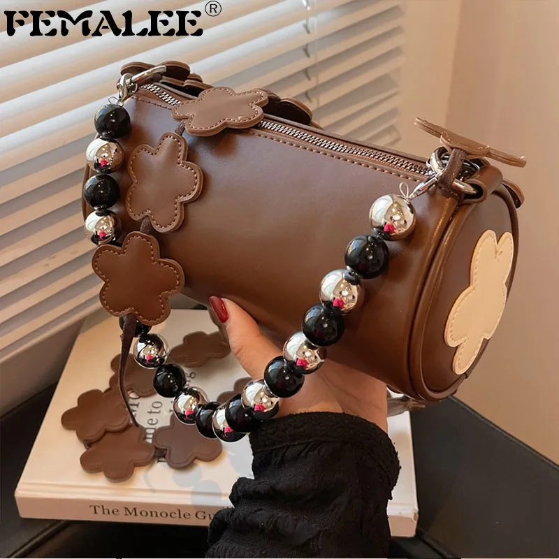 

Дизайнерские милые кошельки-мессенджеры на ремне в форме бочонка с цветами, 2022, женские сумочки, Модные фирменные женские сумки с ручками