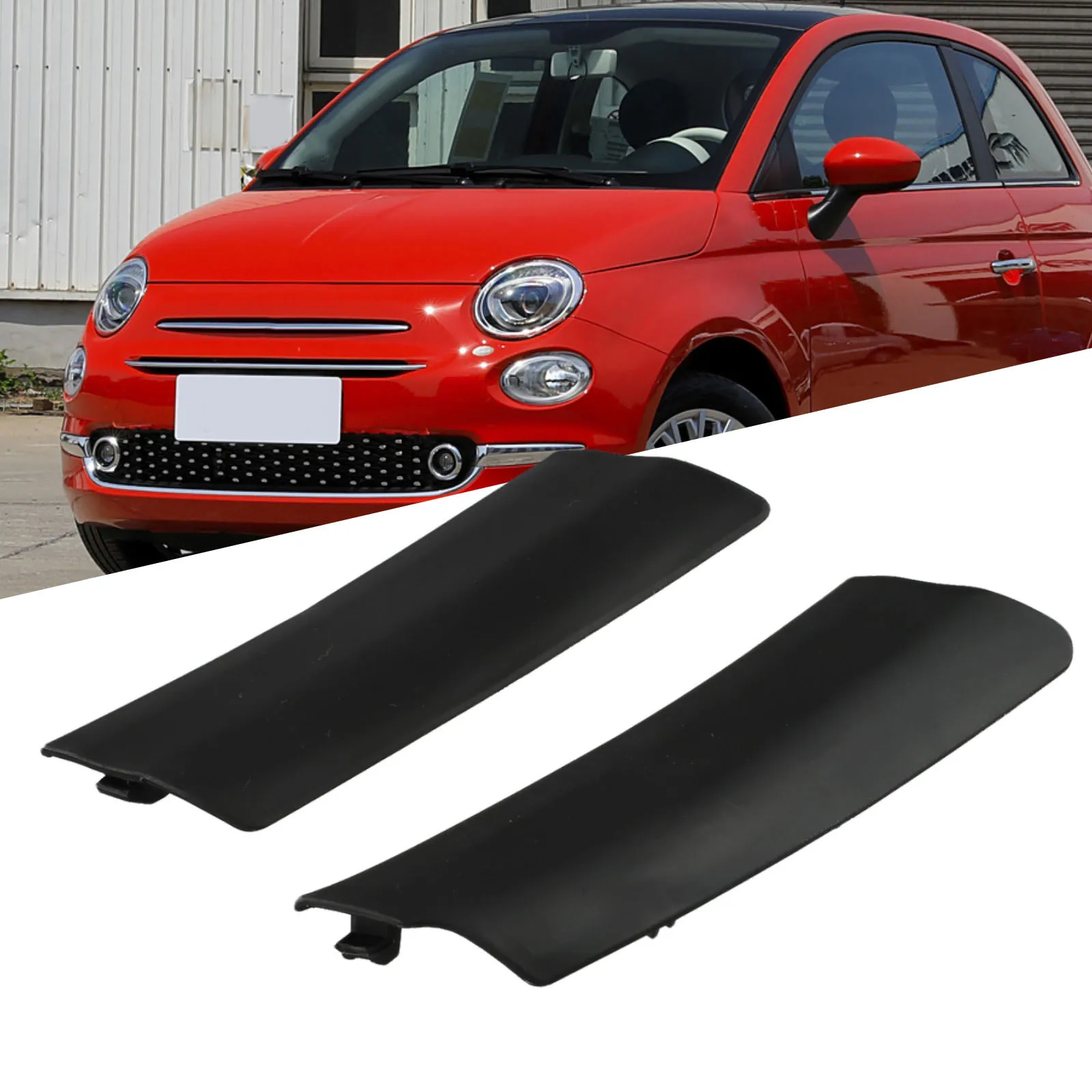 Фото 1 пара накладок на панель стеклоочистителей (RHD) для Fiat 500, Abarth 500, артикул 735452712 #   Полезная декоративная накладка на панель стеклоочистителя №1