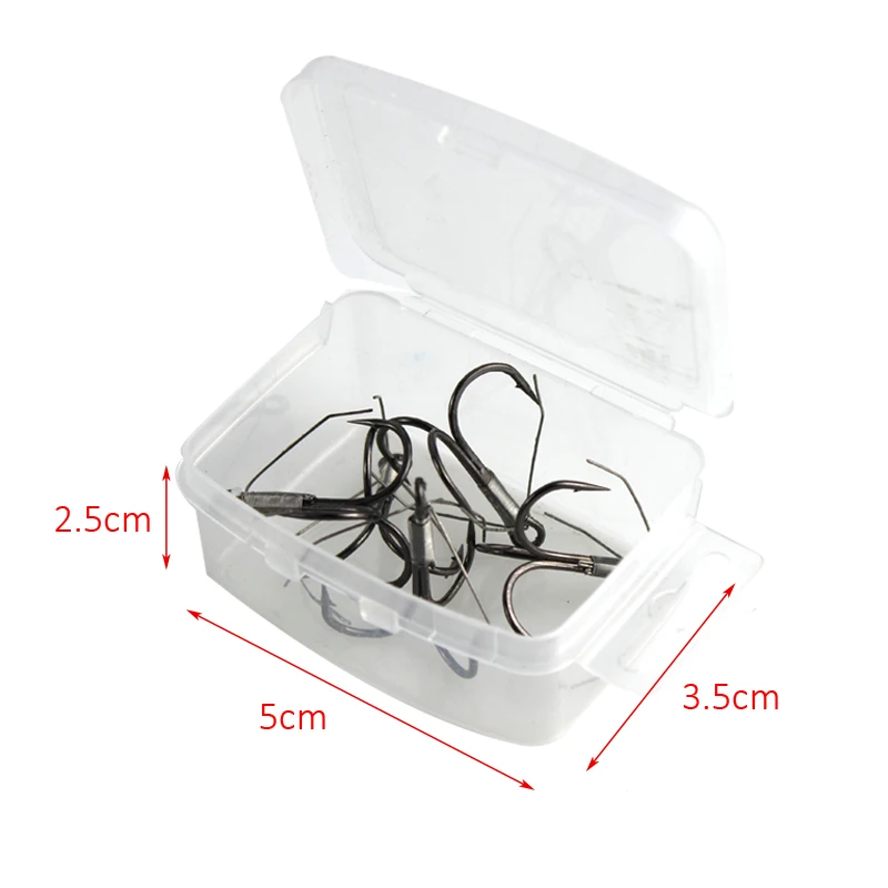 

5PCS Treble Fishing Hook Weedless High Carbon Steel Barbed Hook Bass Fishing Tackle Accessories With Box A022