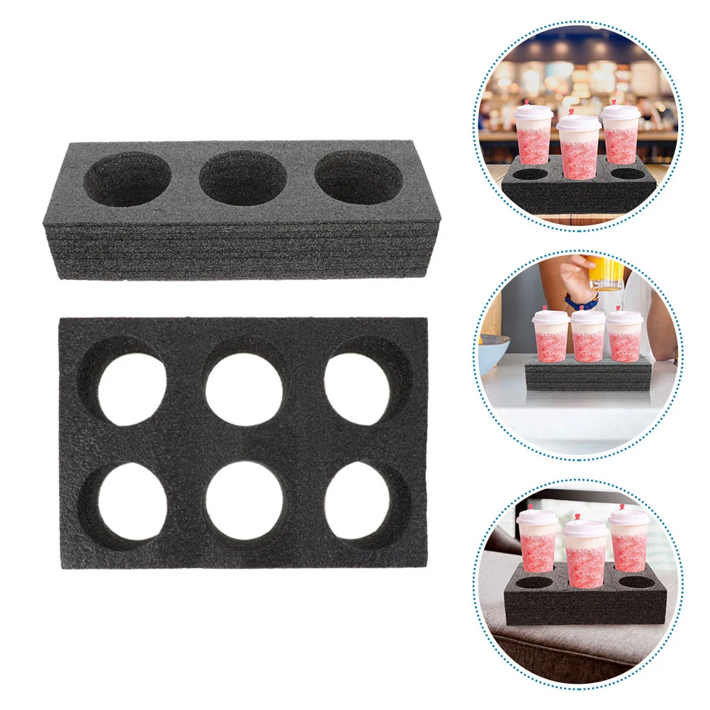 

2pcs Drink Delivery Takeout Foam Lightweight Beverage Carrier Tray Packaging Cup Tray Drink Carrier Tray