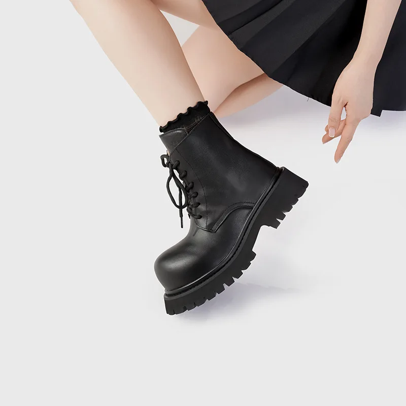 Ботильоны женские на плоской платформе