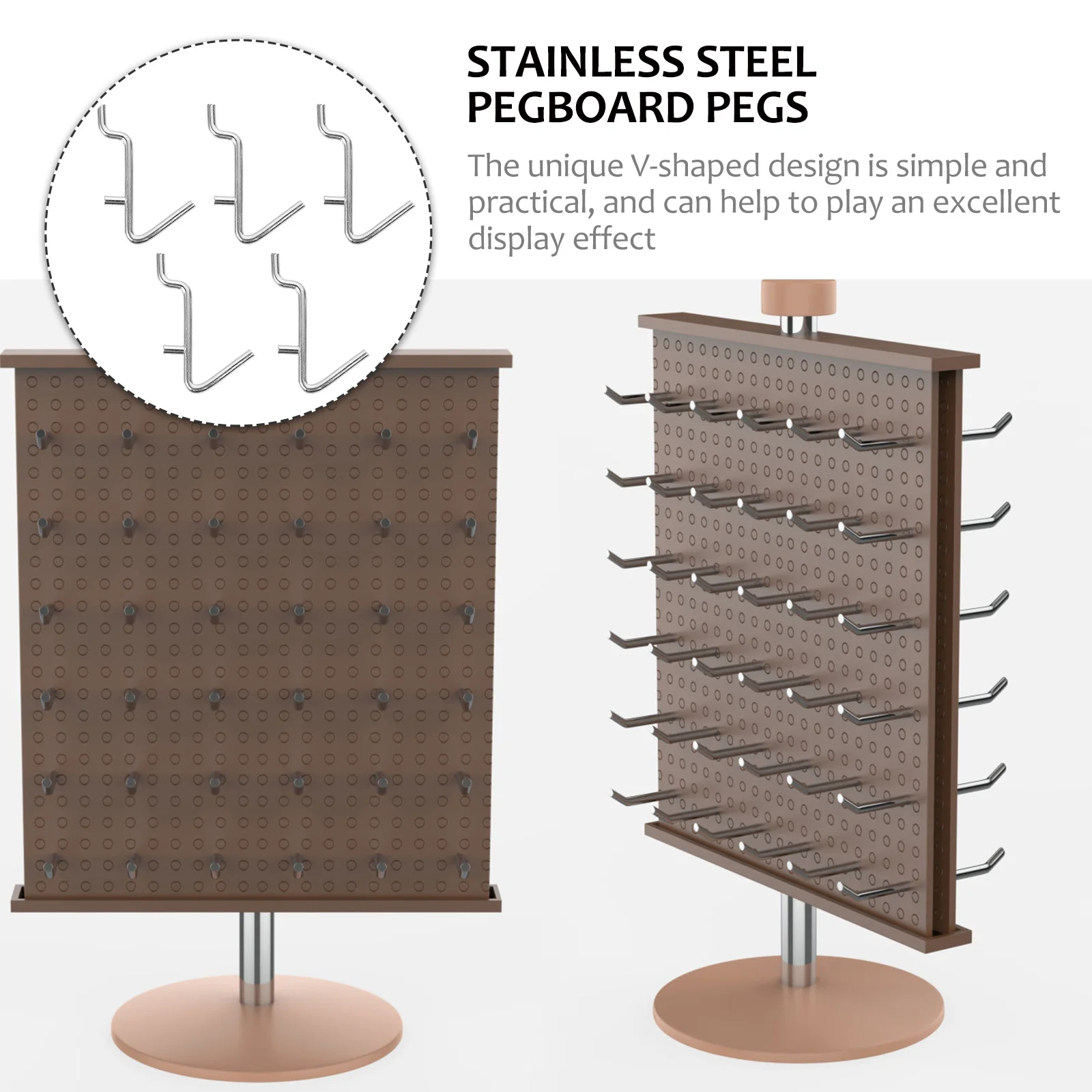 

5 Pcs Perforated V-hook Metal Single Clothes Hanger Display Shelf Stainless Steel Rack Hangers Heavy Duty Hardware