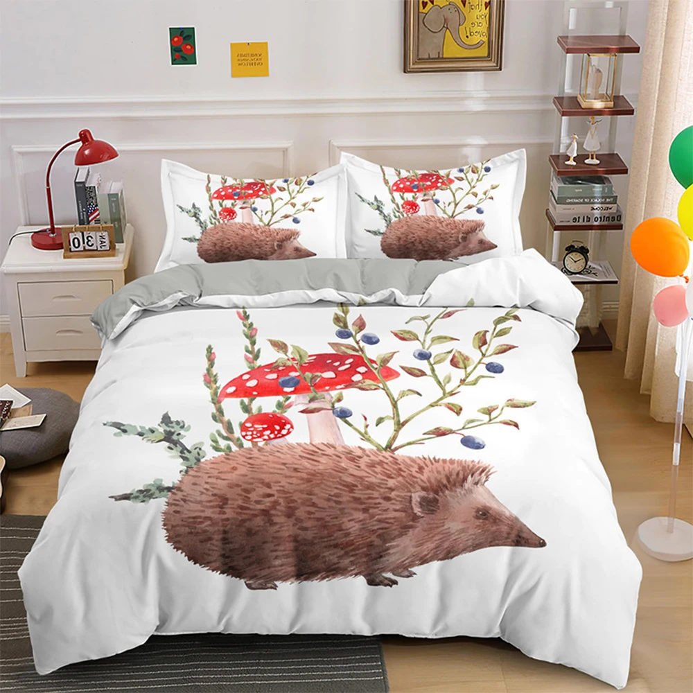 

3D Cartoon Hedgehog Bedding Set Cute Animal Quilt/Comforter Cover 2/3pcs 200x200 Full Size Kids Bedclothes Bed Linen(NO Sheet)