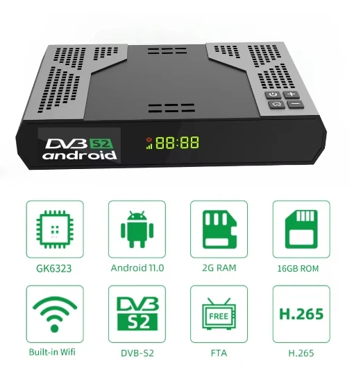[Подлинная] Новинка 2025 года гибридная ТВ-приставка Skylinker Z8 Android + DVB-S2 HD 4K TV Box H265 5G Wi-Fi