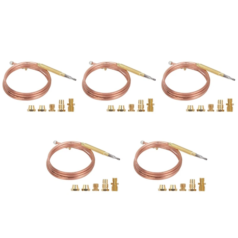 

Universal Gas Stove Thermocouple With 25Pcs Nuts Heating Gas Burner Replacement Thermocouple Adaptor