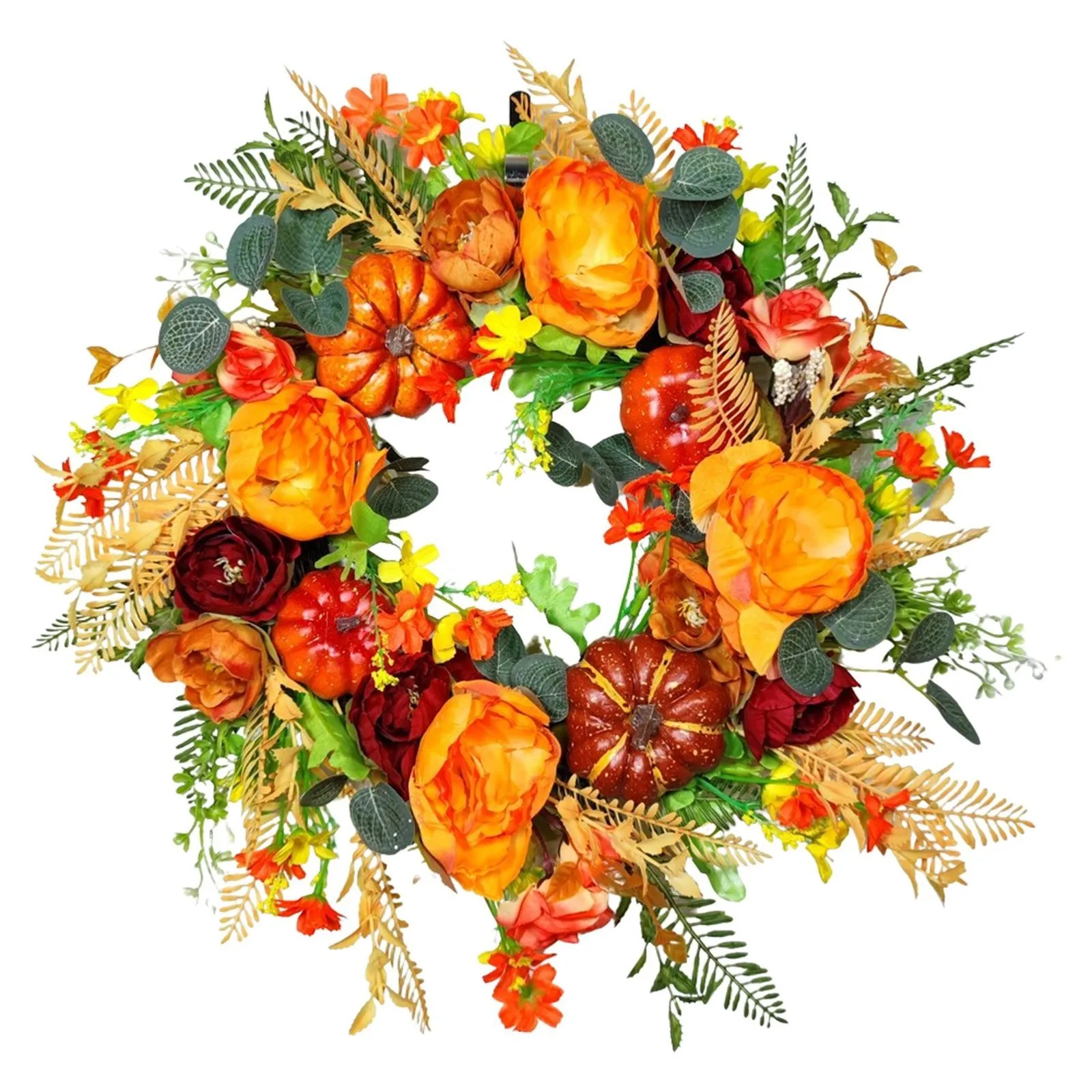 

Fall Peony And Pumpkin Wreath - Autumn Year Round Wreaths For Front Door Maple Leaves Artificial Fall Wreath Festival Decor #40