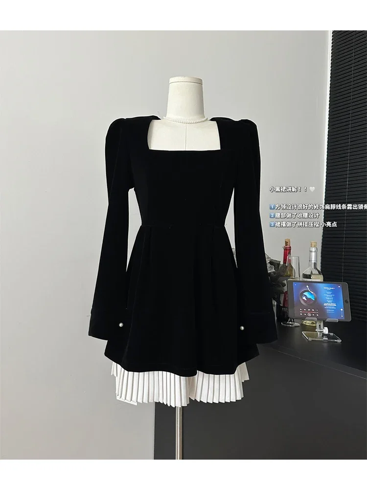 Женское винтажное платье с длинным рукавом