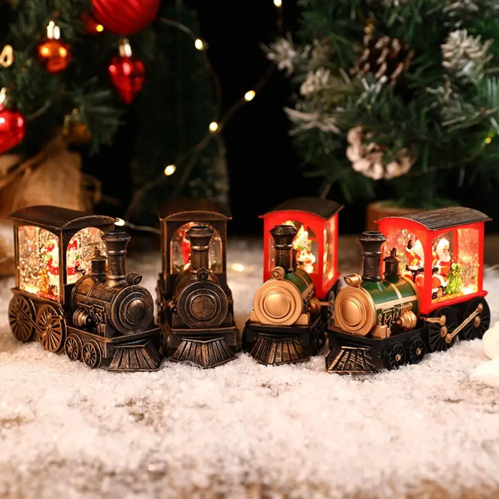 

Santa Claus Christmas Eve Train Music Box Christmas Gift Snowman Crystal Ball Ornaments Crystal Ball Ornaments Copper