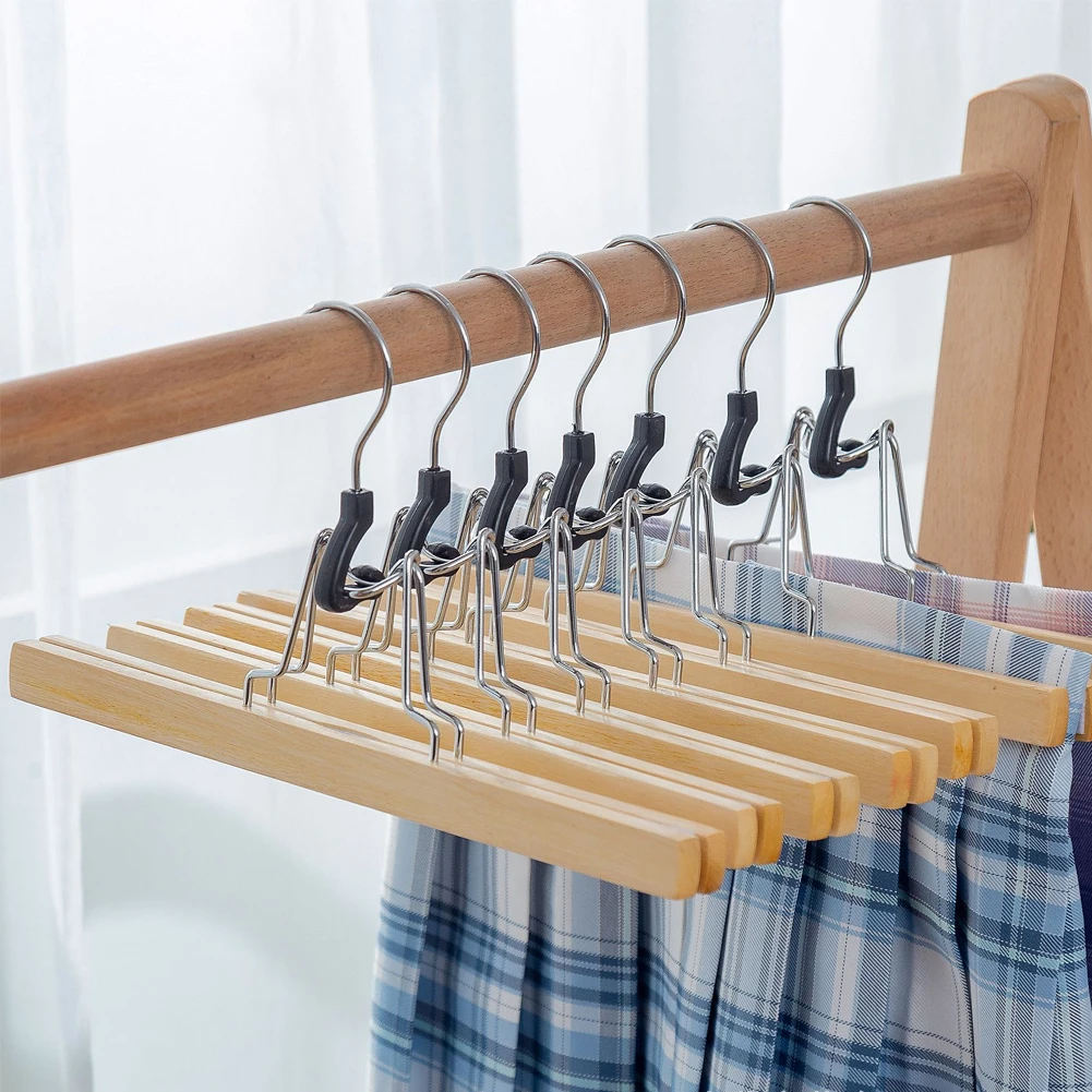 

Multifunctional Trouser Storage Rack Skirt Hangers Clips High Load-Bearing Hanger Non-Slip Clothes Organizer For Home Bedroom