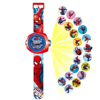 disney 3d projection watch cartoon spiderman iron man avengers captain america led digital watches children watch toys gifts