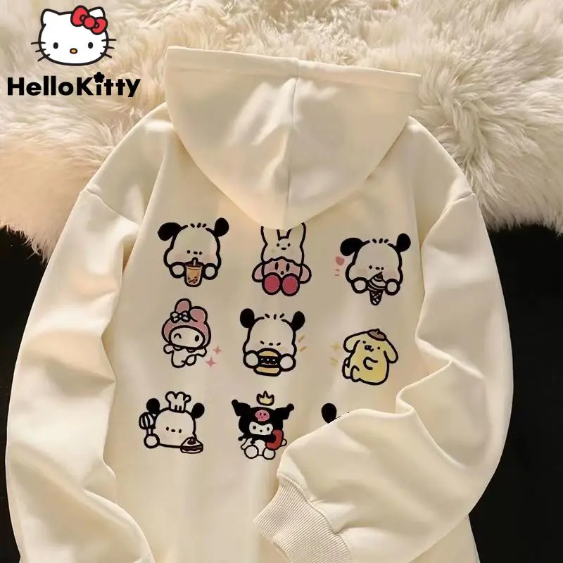 

Sanrio Pachacco Melody Cute Print Women Hoodies Y2k Korean Preppy Sweet Student Kuromi Sweatshirt New Loose Versatile Pullovers