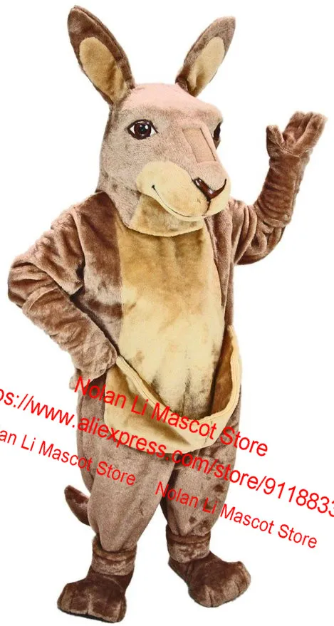 

High Quality EVA Helmet Super Soft Velvet Kangaroo Mascot Costume Unisex Cartoon Suit Role Play Advertising Gift 175