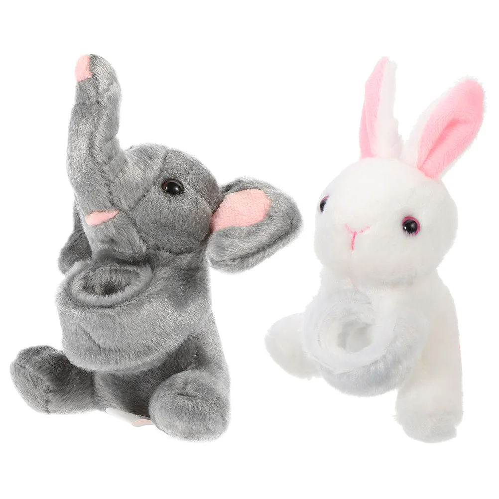 

2 pcs Adorable Kids Party Favor Animal Slap Bracelet Stuffed Animals Slap Band Kids Bracelet Kids Slap Wristband