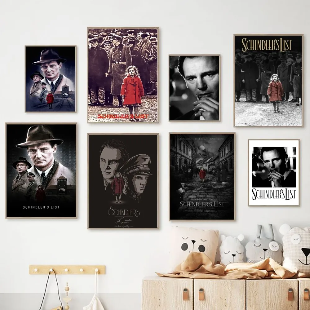 Classic Movie Schindlers List Poster Kraft Paper Vintage Wall Art Painting Study Aesthetic Small Size Stickers