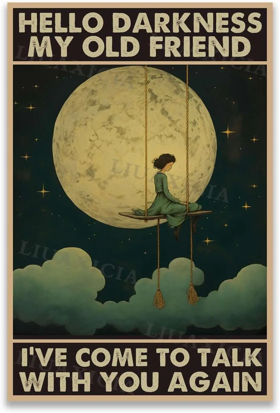 Холст домашний декор настенное искусство здравствуйте темнота мой старый друг