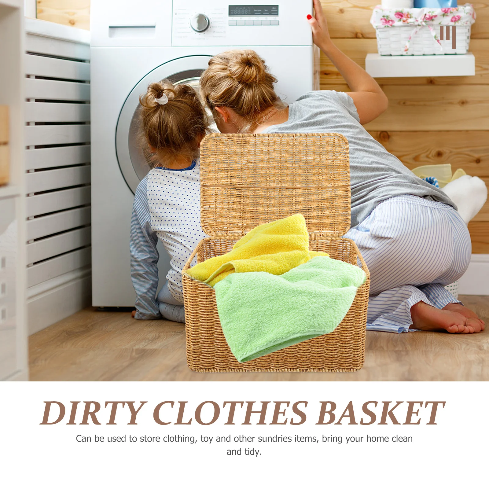 

Dirty Clothes Basket Laundry Shelf Baskets Wardrobe Storage Sundries Household Toy Home Decor