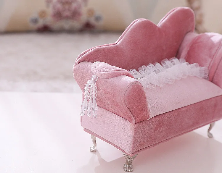 Оригинальный дизайн розовая бархатная шкатулка для драгоценностей ShanZuan с