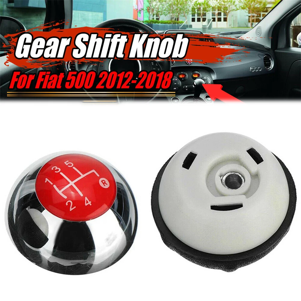 

1x 5 Speed Car Gear Shift Knob 5+R Speed Manual Head Ball Shifting Head For Fiat 500 2012-2018 Car Accessories