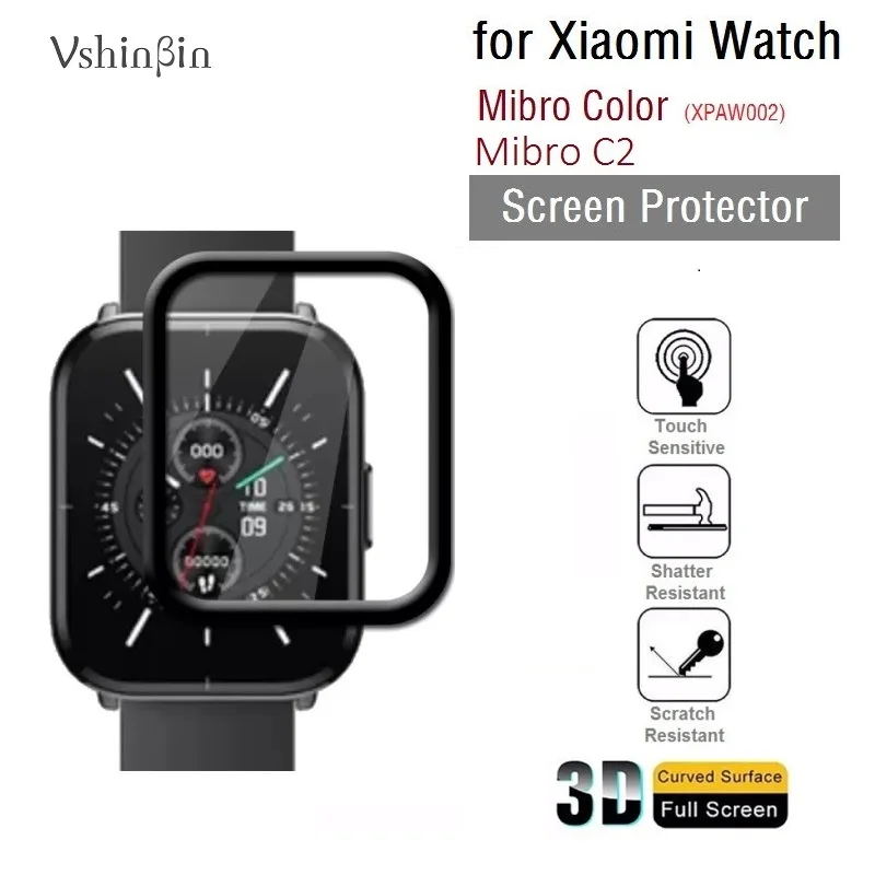 

10pcs 3D Curved Soft Screen Protector for Xiaomi Mibro Color Full Cover Smart Watch Full Cover Protective Film for Mibro C2