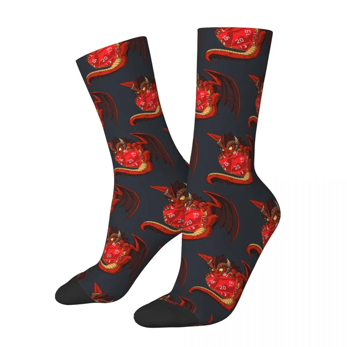 

Веселые забавные мужские Компрессионные носки с маленьким красным драконом в стиле ретро Харадзюку Необычные повседневные сумасшедшие носки с принтом в стиле хип-хоп