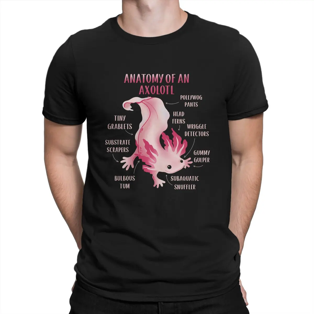 

Axolotl Lover новейшая футболка для мужчин, милая анатомическая футболка с круглым вырезом из чистого хлопка, женская одежда, одежда для улицы