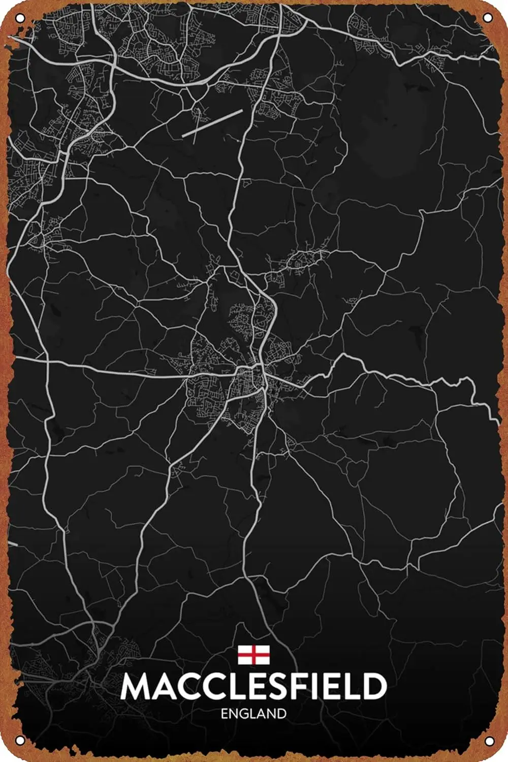 Плакат Macclesfield UK 8x12 дюймов — винтажная металлическая жестяная вывеска для