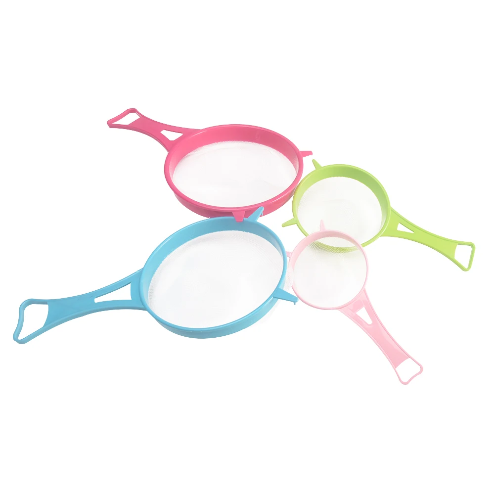 

Plastic Handle Gadget Sieve Multi Purpose 4pcs Kitchen Tools Kitchen Strainer