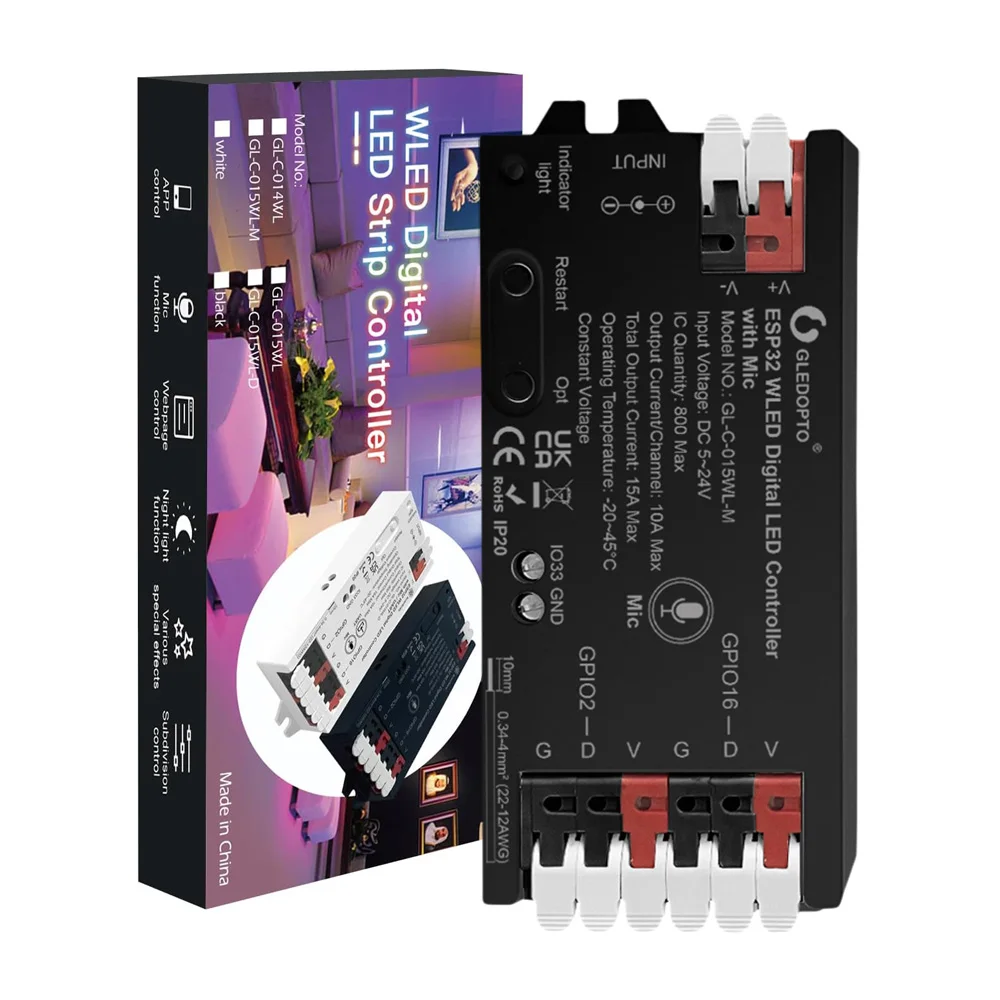 

CENFAYA RGB-контроллер WLED ESP32 с микрофоном