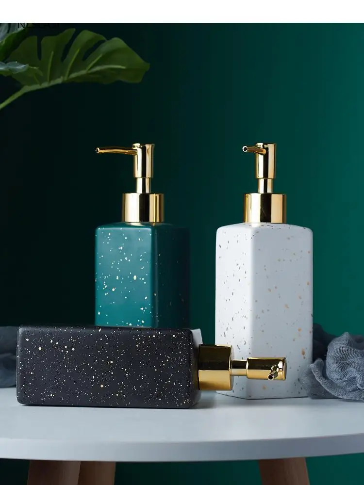 

350ML high quality ceramic soap separator bathroom toilet lotion bottle portable press dispenser shampoo bottle