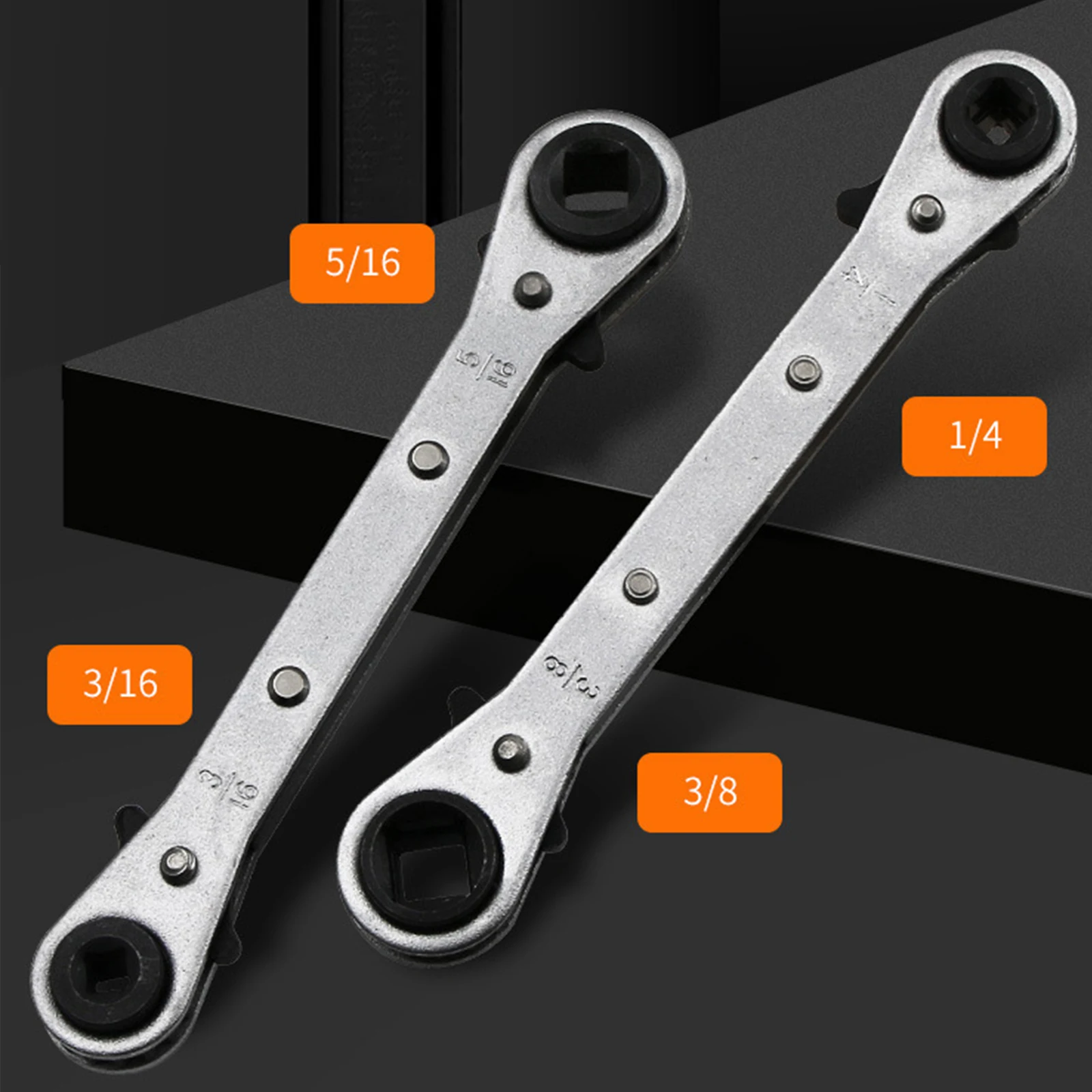 Two-way Ratchet Refrigeration Valve Wrench Professional Air Conditioning Refrigeration Tool 1/4 3/8 3/16 5/16 Inch Hand Tools