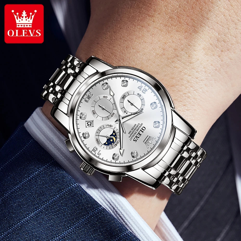 Часы мужские Кварцевые водонепроницаемые из нержавеющей стали 30 м