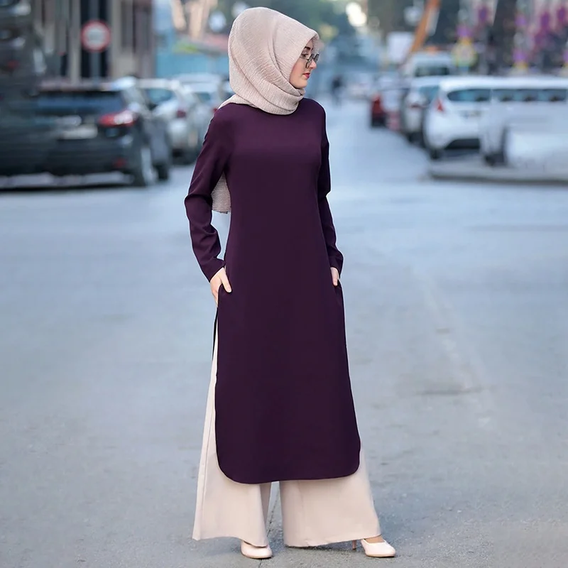 

Muslim Women's Abaya Long Muslim Dress Fashion Two Piece Evening Dress Suit Muslimah Clothing