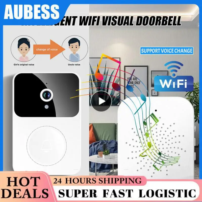 

Wireless Wifi Doorbell Night Real-time Intercom Video Door Bell Waterproof 800mah Smart Doorbell 1080p Long Life