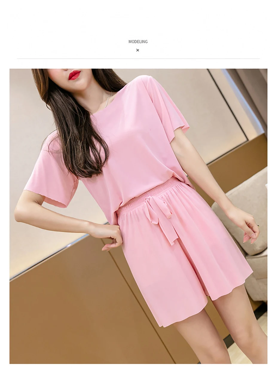 CANLEKALEI Large Size Women's Pajamas Set Sleepwear Home Clothes women's Summer Night Cool Refreshing Breathable 2 Piece Suit