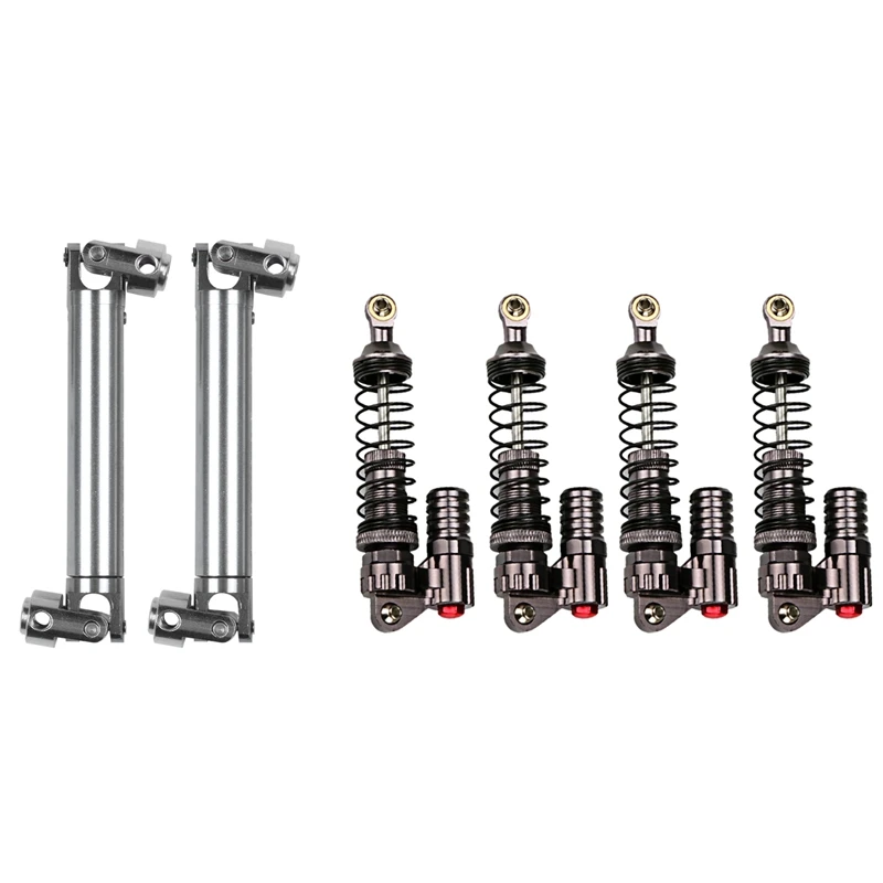 

2Pcs Scx0016 Drive Shaft For Axial Scx10 Electric 4Wd & 4Pcs 90Mm Absorber Shocks For 1/10 Scale Axial Scx10 D90 Truck