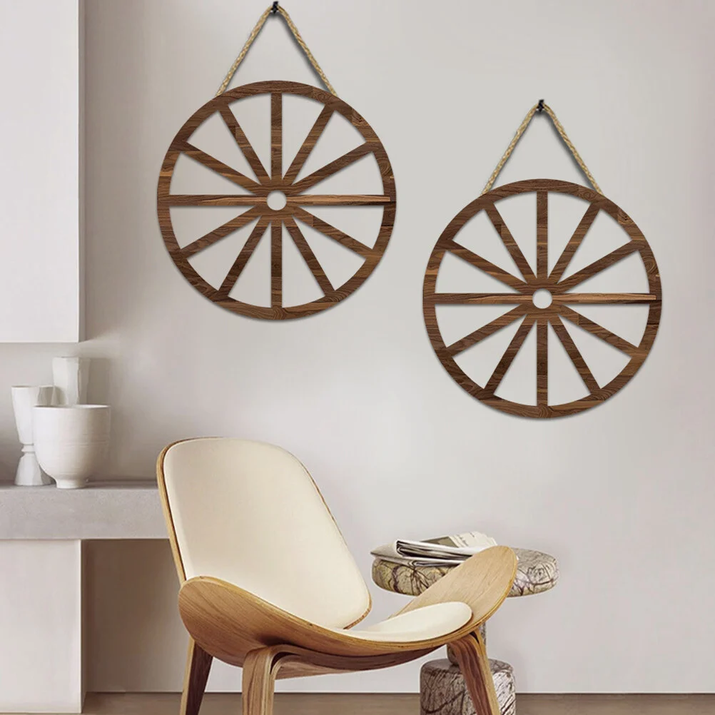 

Decorative Wheel Household Decor Ornament Wooden Living Room Bedroom Craft