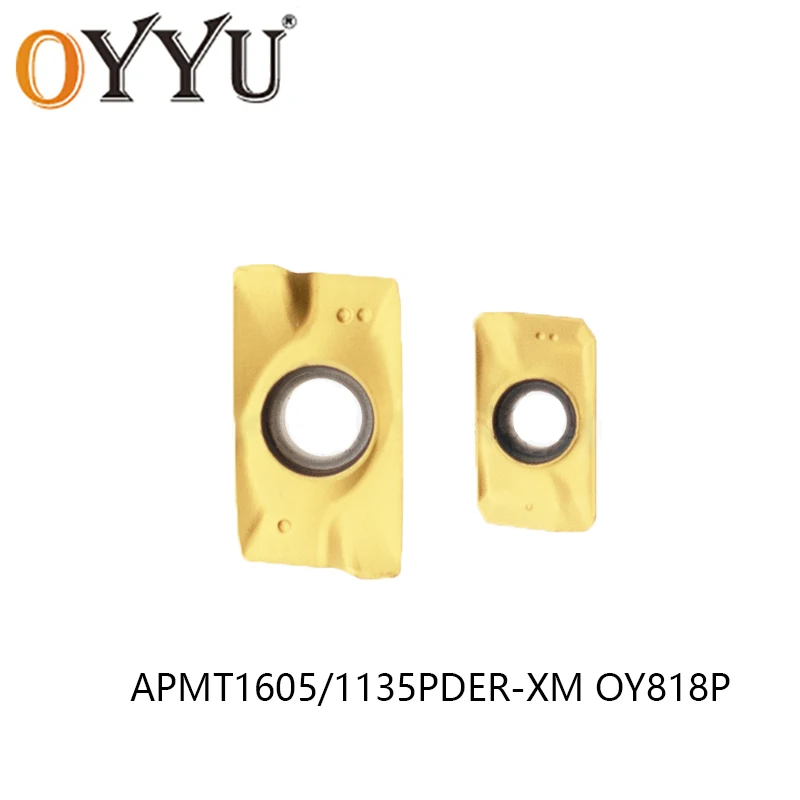 

OYYU Machined Steel APMT APMT1605PEER-XM Carbide Inserts CNC Lathe Parts Turning Tool Face Mill Cutter APMT1135PDER-XM OY818P