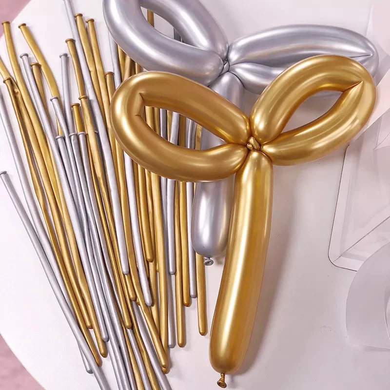 

20pcs Long New Glossy Metal Pearl Latex Balloons Thick Chrome Metallic Colors Inflatable Air Balls Globos Birthday Party Decor
