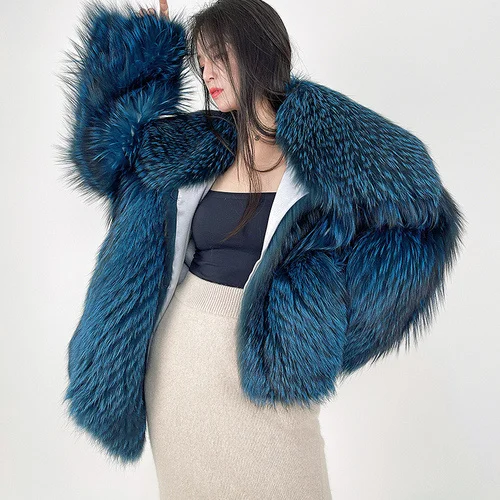 

Luxury brand Korean coat women 2023 Winter Jacket warm Clothes for Coats and Jackets Real Fox Fur jacket Women zm1558