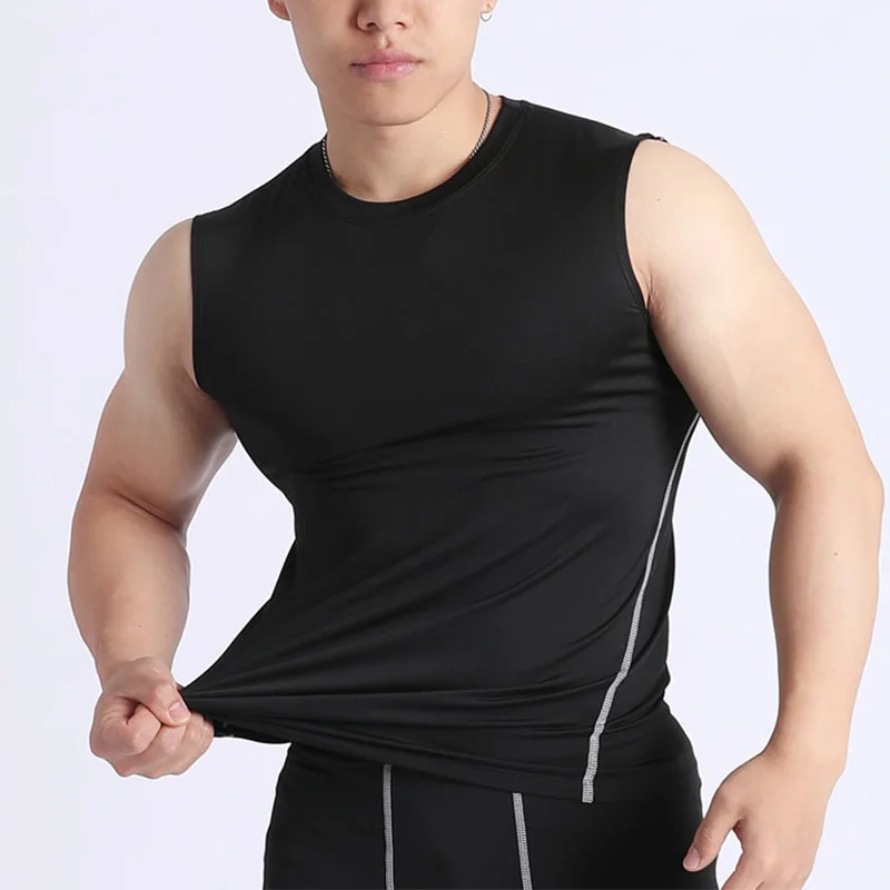 

Men Gym Tank Tops Fitness Sport Tights Tank Top Sport Training Vest Quickly Dry Running Compression Sleeveless Yoga Shirt