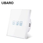 UBARO ЕСВеликобритания панель из закаленного стекла настенный светильник ель света сенсорный вклвыкл Датчик ручная кнопка питания 123 комплект AC100- 240 В 10A